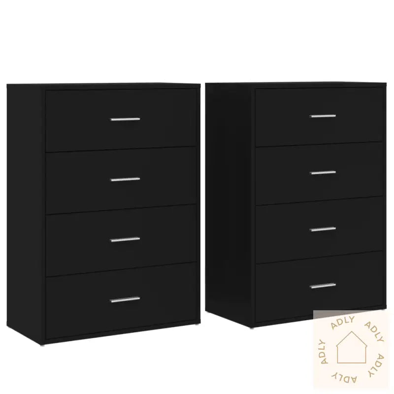 Skjenker 2 Stk Svart 60X31X84 Cm Konstruert Tre