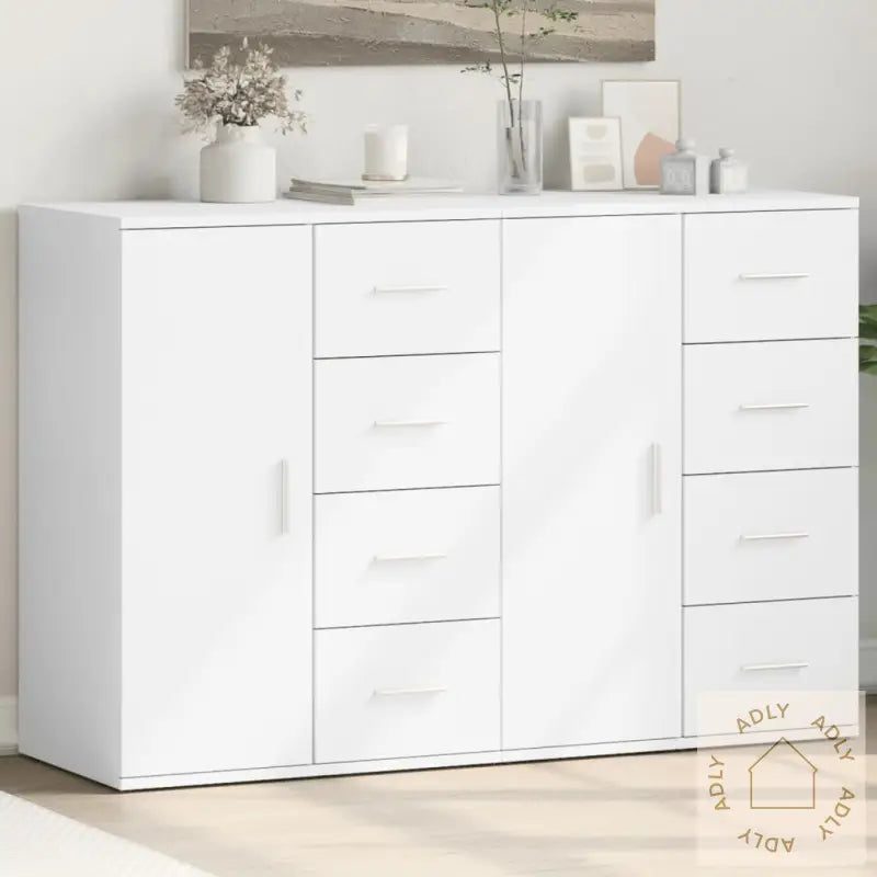 Skjenker 2 Stk Hvit 59X39X80 Cm Konstruert Tre