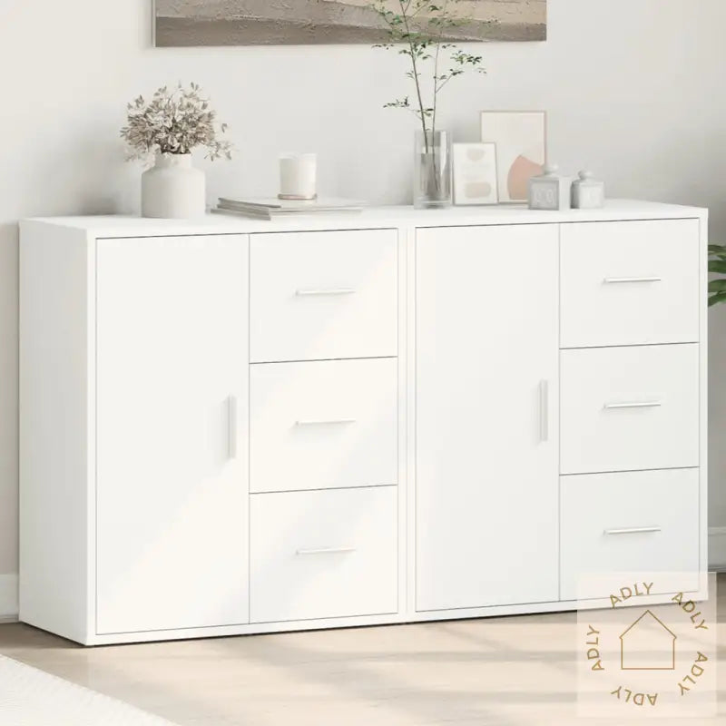 Skjenker 2 Hvit 60X31X70 Cm Konstruert Tre