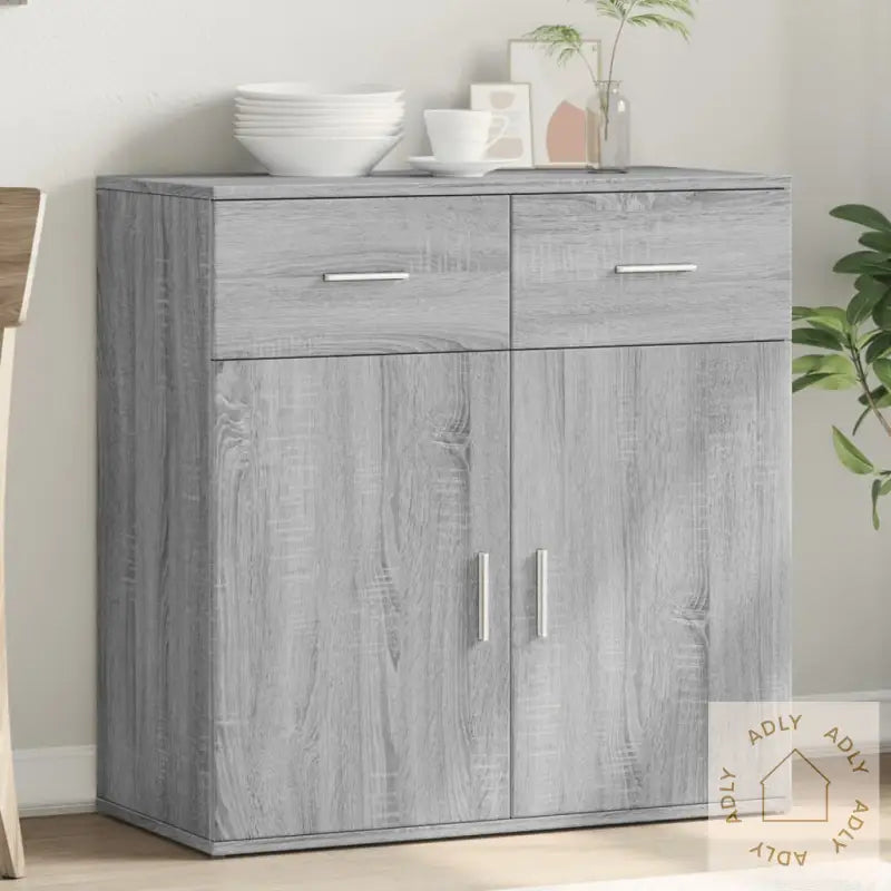 Skjenk Grå Sonoma 79X38X80 Cm Konstruert Tre