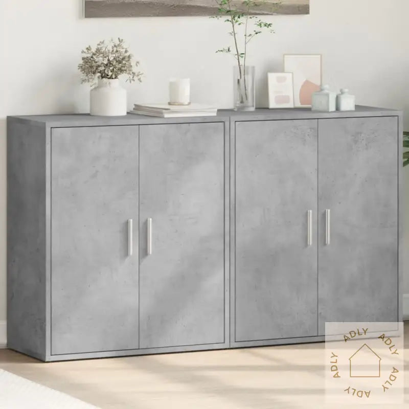 Skjenker 2 Betonggrå 60X31X70 Cm Konstruert Tre