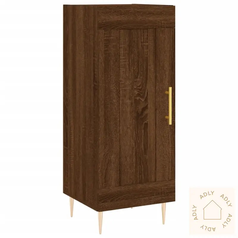 Skjenk Brun Eik 34,5X34X90 Cm Konstruert Tre