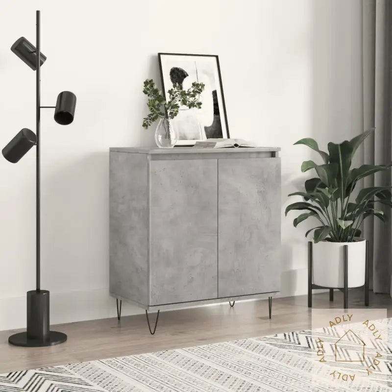 Skjenk Betonggrå 60X35X70 Cm Konstruert Tre