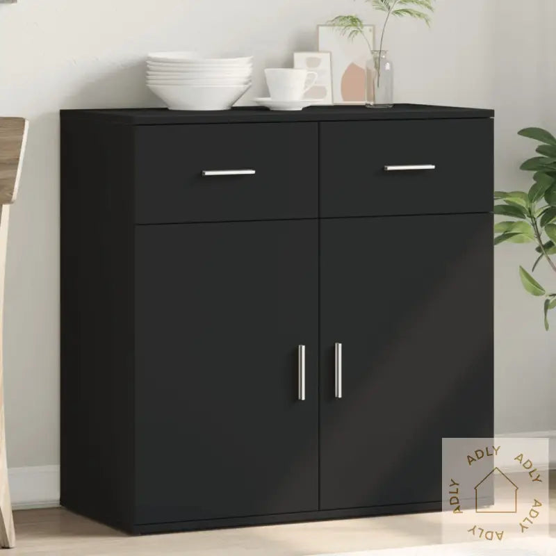 Skjenk Svart 79X38X80 Cm Konstruert Tre