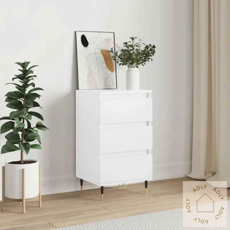 Skjenk Hvit 40X35X70 Cm Konstruert Tre