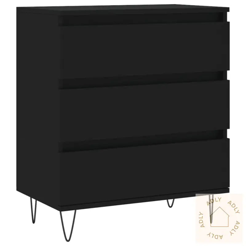Skjenk Svart 60X35X70 Cm Konstruert Tre