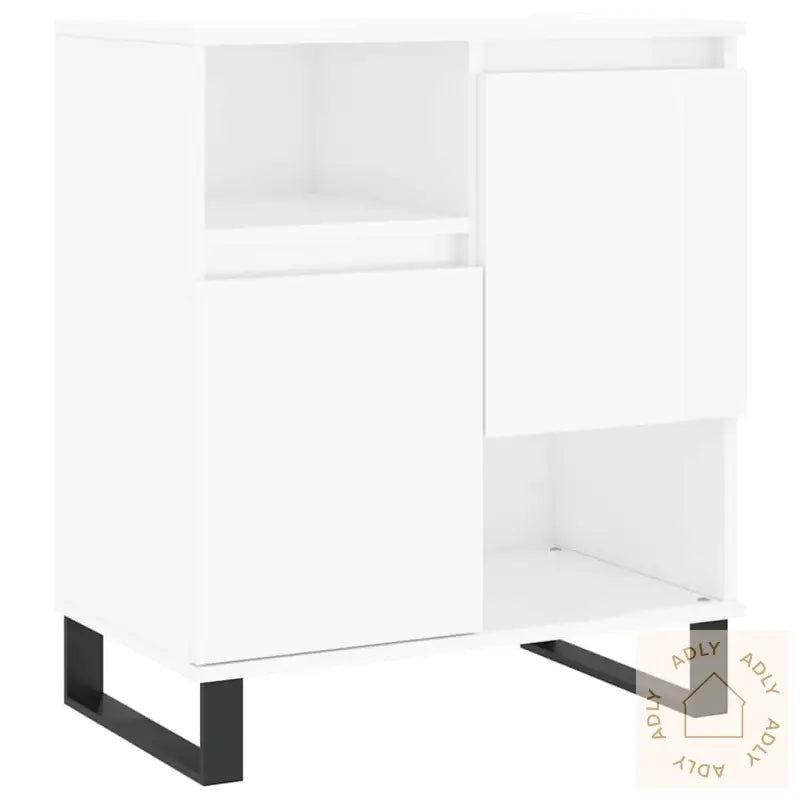Skjenk Høyglans Hvit 60X35X70 Cm Konstruert Tre