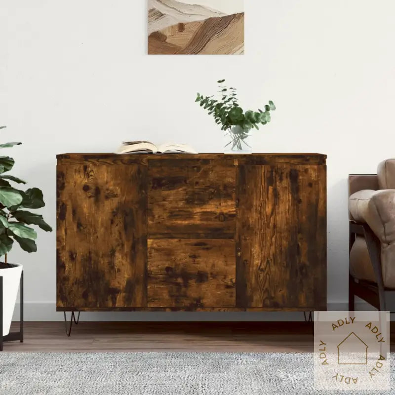 Skjenk Røkt Eik 104X35X70 Cm Konstruert Tre