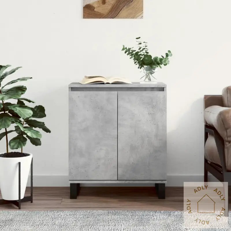 Skjenk Betonggrå 60X35X70 Cm Konstruert Tre