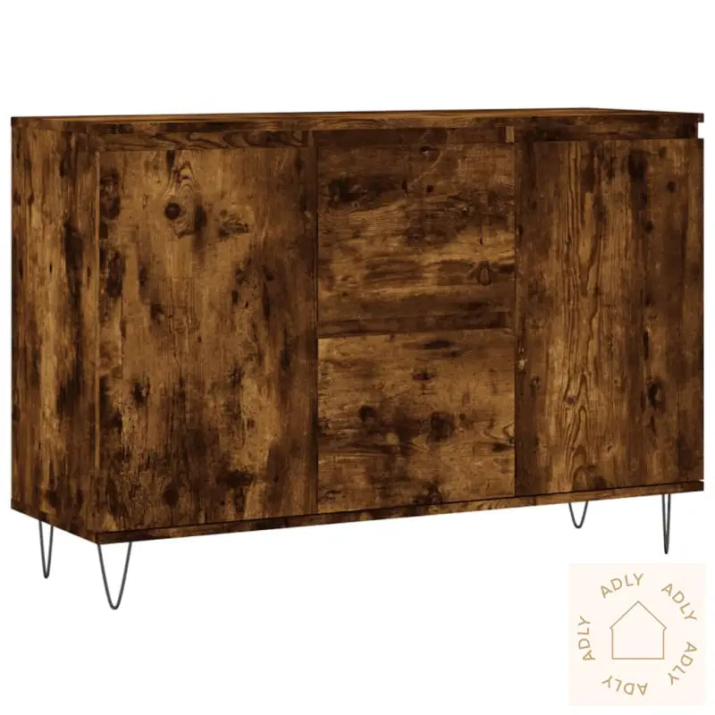 Skjenk Røkt Eik 104X35X70 Cm Konstruert Tre