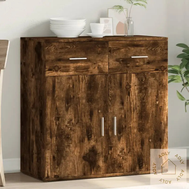 Skjenk Røkt Eik 79X38X80 Cm Konstruert Tre