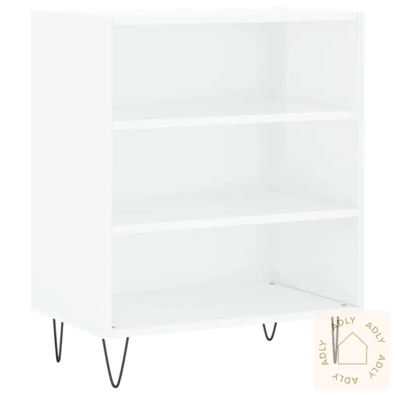 Skjenk Høyglans Hvit 57X35X70 Cm Konstruert Tre
