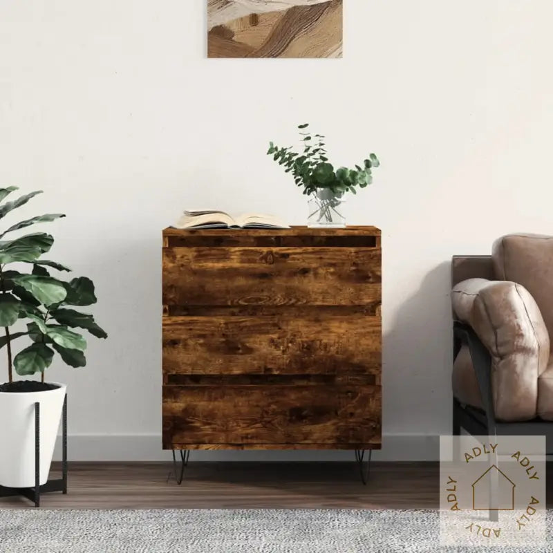 Skjenk Røkt Eik 60X35X70 Cm Konstruert Tre