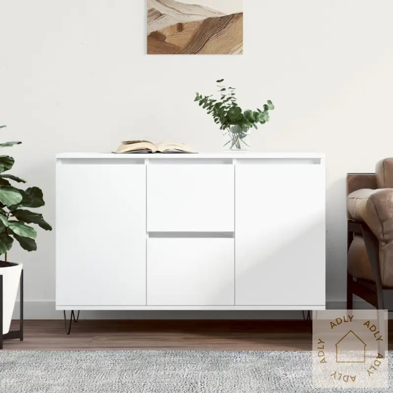 Skjenk Hvit 104X35X70 Cm Konstruert Tre