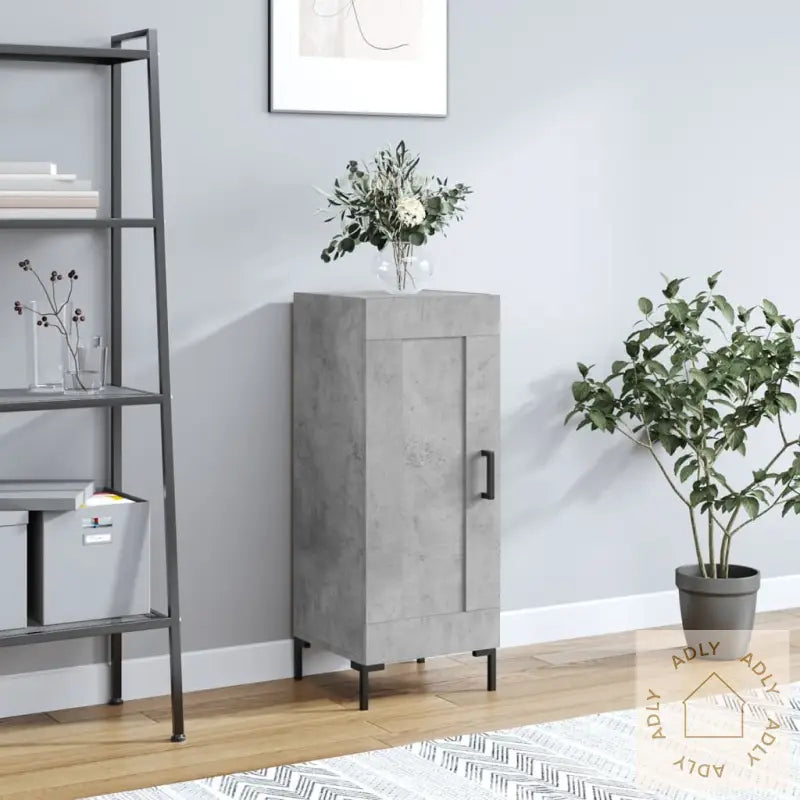 Skjenk Betonggrå 34,5X34X90 Cm Konstruert Tre