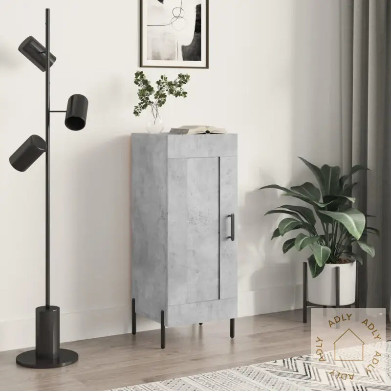 Skjenk Betonggrå 34,5X34X90 Cm Konstruert Tre