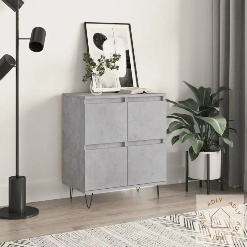 Skjenk Betonggrå 60X35X70 Cm Konstruert Tre