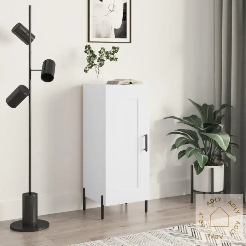 Skjenk Hvit 34,5X34X90 Cm Konstruert Tre