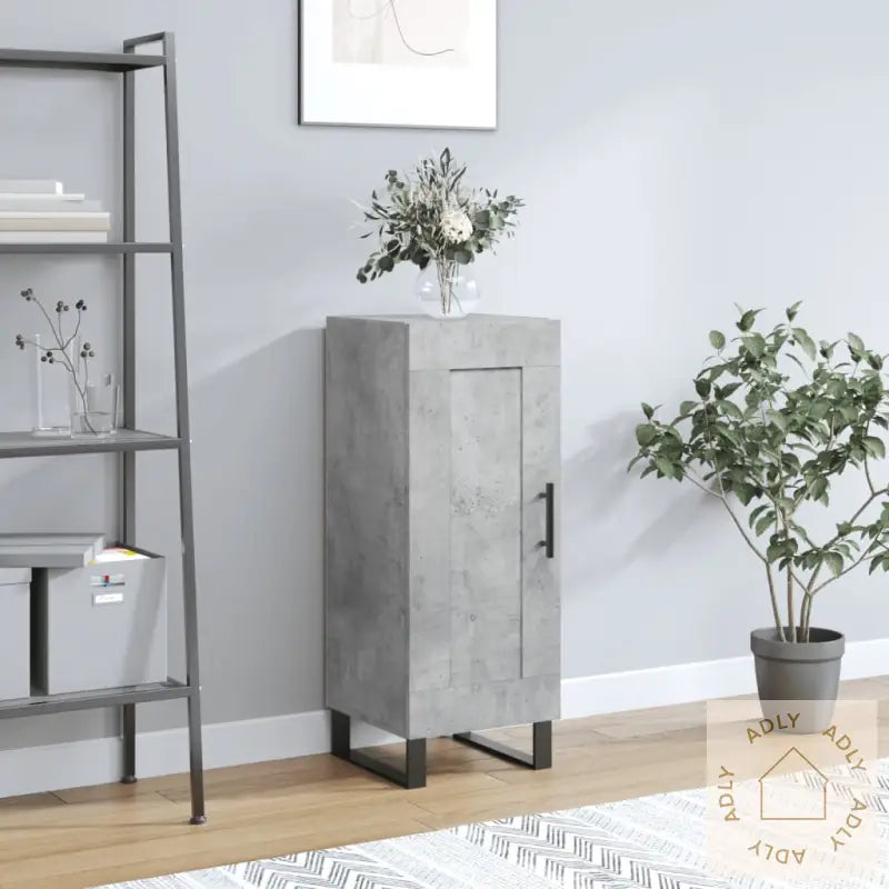 Skjenk Betonggrå 34,5X34X90 Cm Konstruert Tre