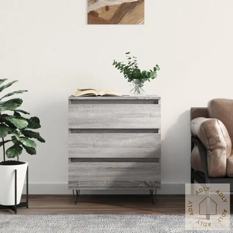Skjenk Grå Sonoma 60X35X70 Cm Konstruert Tre