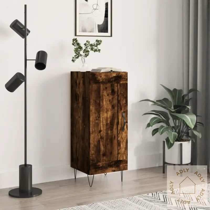 Skjenk Røkt Eik 34,5X34X90 Cm Konstruert Tre