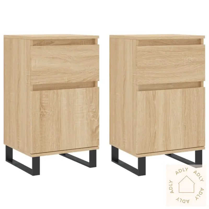 Skjenker 2 Stk Sonoma Eik 40X35X70 Cm Konstruert Tre