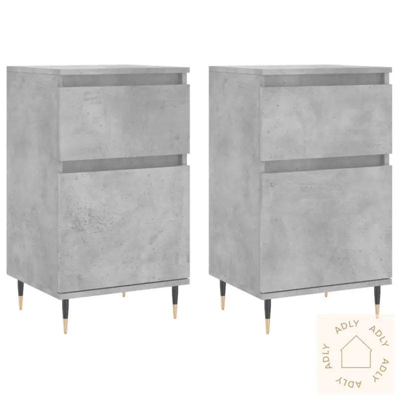 Skjenker 2 Stk Betonggrå 40X35X70 Cm Konstruert Tre
