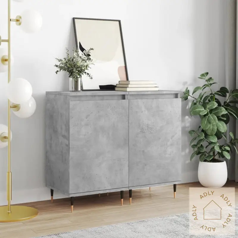 Skjenker 2 Stk Betonggrå 40X35X70 Cm Konstruert Tre