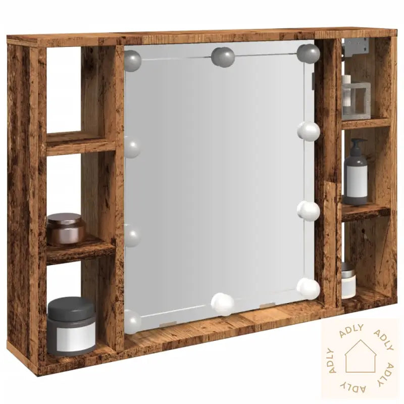 Sminkebord Med Led Gammelt Tre 76X15X55 Cm Konstruert Tre