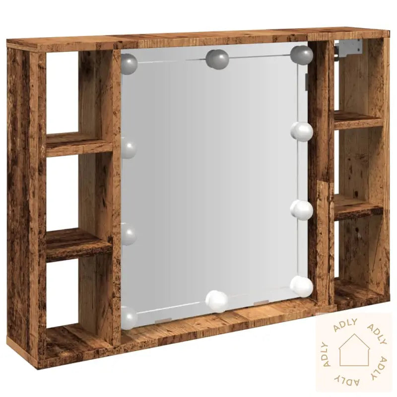 Sminkebord Med Led Gammelt Tre 76X15X55 Cm Konstruert Tre