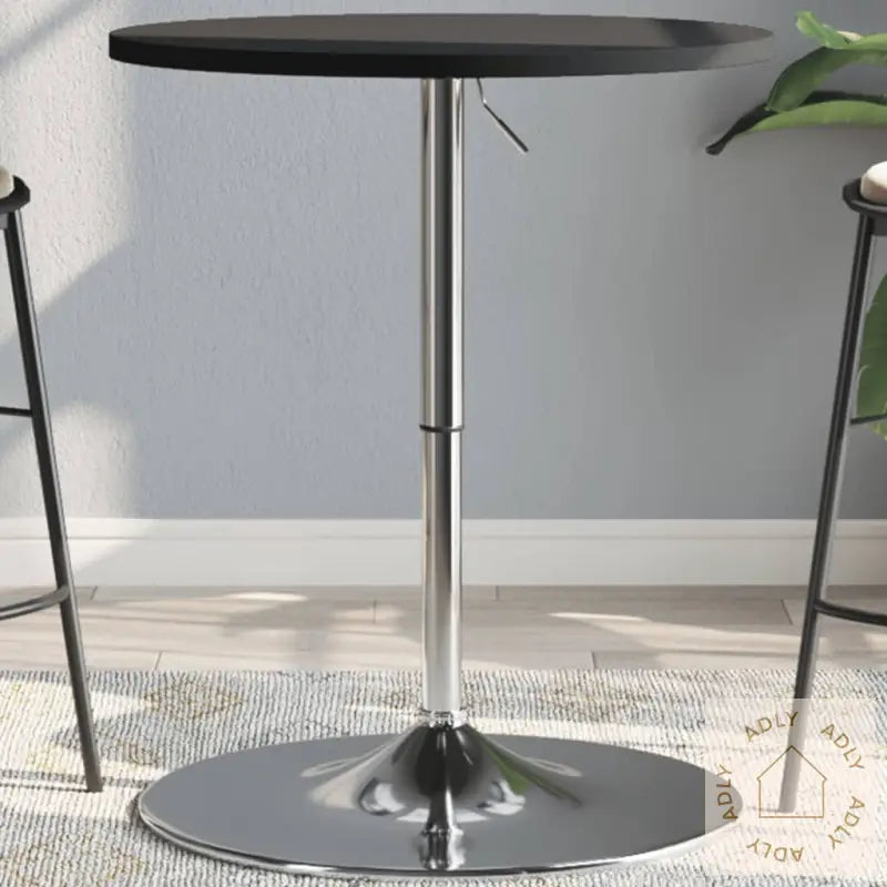 Barbord Svart 60X60X90 Cm Konstruert Tre Og Forkrommet Stål