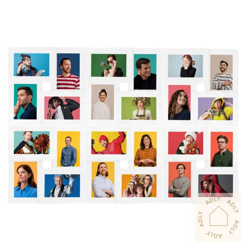 Fotorammekollasj For 24X(13X18 Cm) Bilde Hvit Mdf