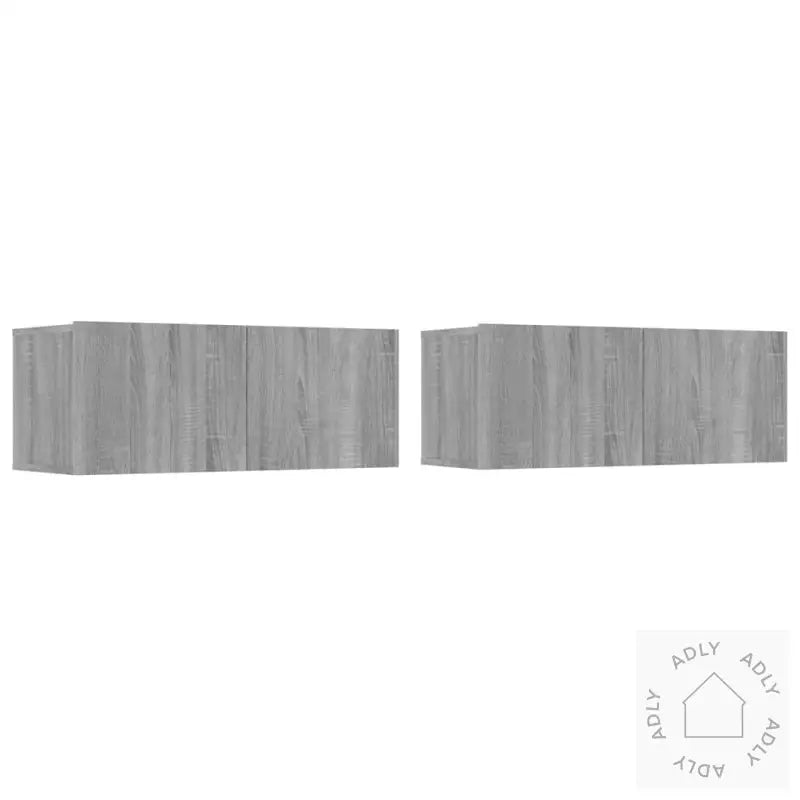 Tv-Benker 2 Stk Grå Sonoma 80X30X30 Cm Konstruert Tre