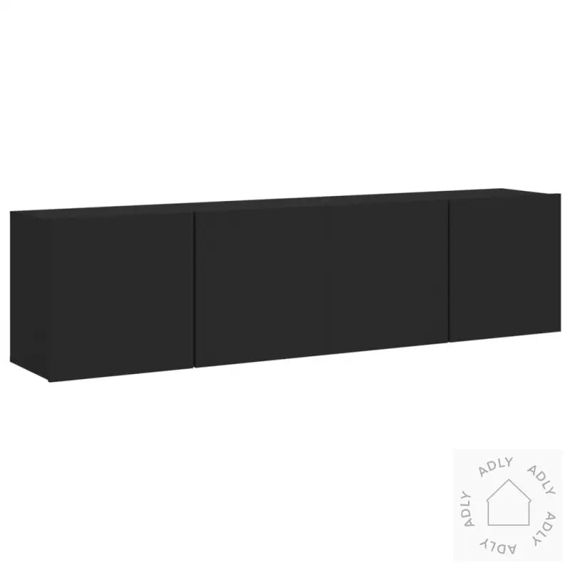 Veggmonterte Tv-Benker 2 Stk Svart 80X30X41 Cm