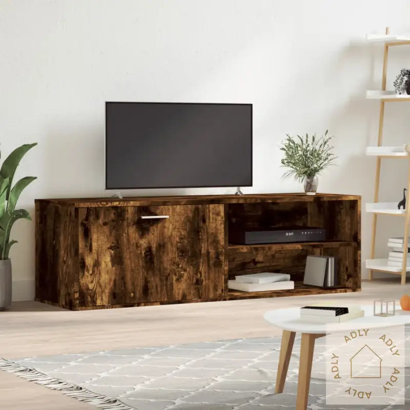 Tv-Benk Røkt Eik 120X34X37 Cm Konstruert Tre