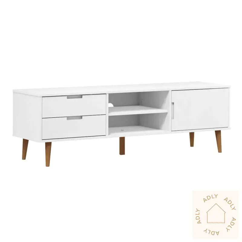 Tv-Benk Molde Hvit 158X40X49 Cm Heltre Furu