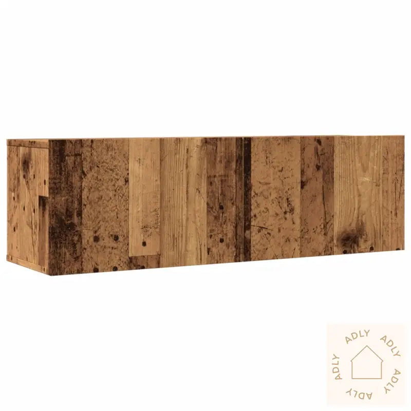 Veggmonterte Tv-Benker 2 Stk Gammelt Tre 100X30X30 Cm