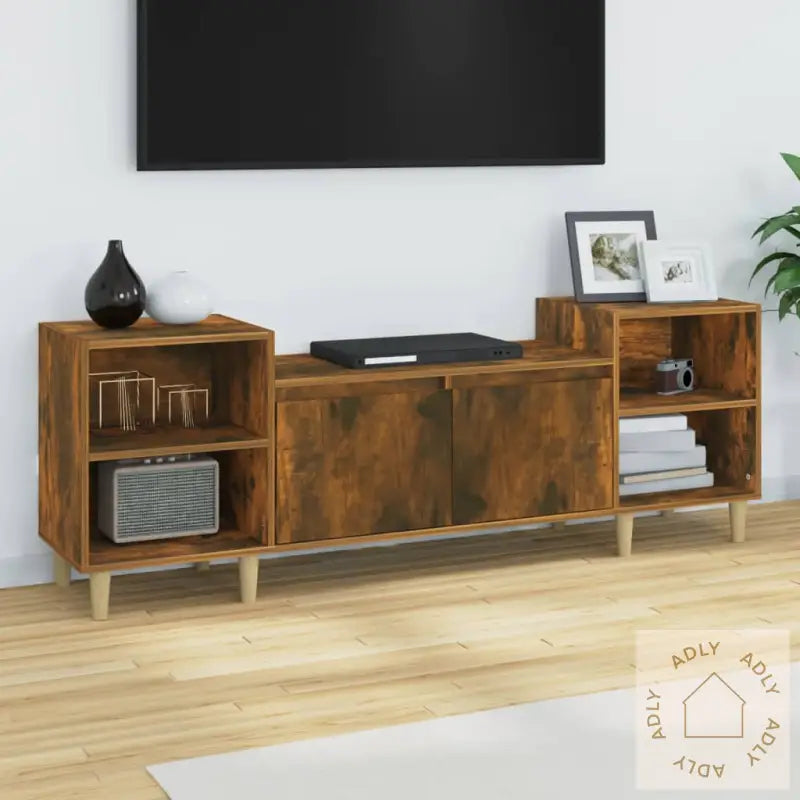 Tv-Benk Røkt Eik 160X35X55 Cm Konstruert Tre