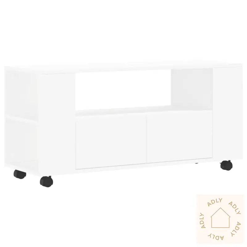 Tv-Benk Hvit 102X34,5X43 Cm Konstruert Tre