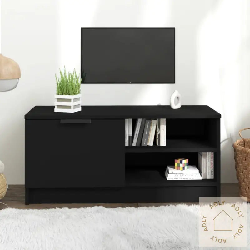 Tv-Benk Svart 80X35X36,5 Cm Konstruert Tre