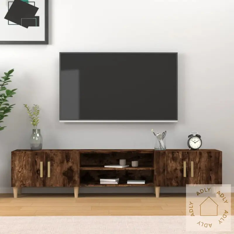 Tv-Benk Røkt Eik 180X31,5X40 Cm Konstruert Tre