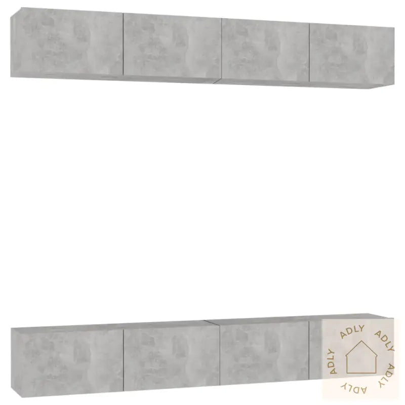 Tv-Benker 4 Stk Betonggrå 100X30X30 Cm Konstruert Tre