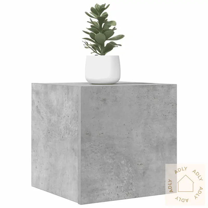 Vegghengte Tv-Benker 2 Stk Betonggrå 30,5X30X30 Cm