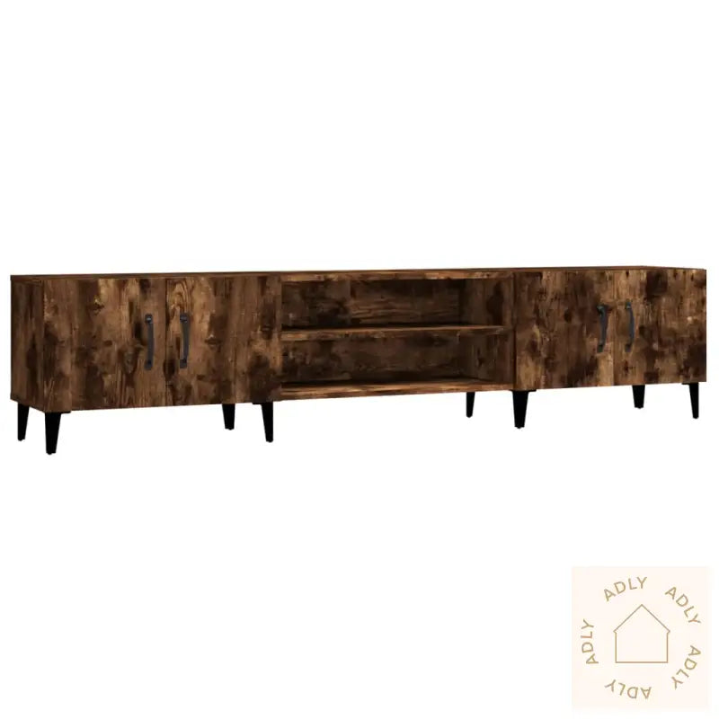 Tv-Benk Røkt Eik 180X31,5X40 Cm Konstruert Tre