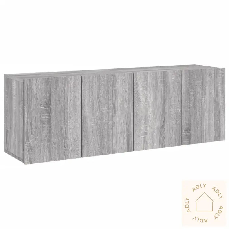 Veggmonterte Tv-Benker 2 Stk Grå Sonoma 60X30X41 Cm