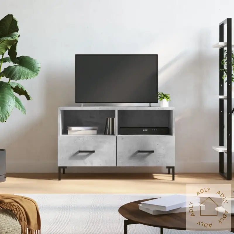 Tv-Benk Betonggrå 80X36X50 Cm Konstruert Tre