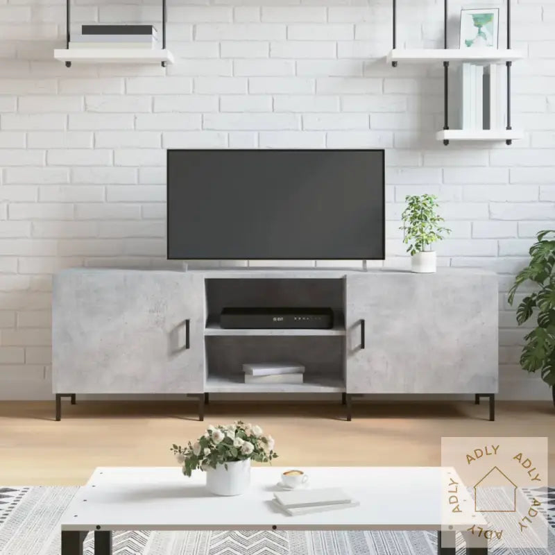 Tv-Benk Betonggrå 150X30X50 Cm Konstruert Tre