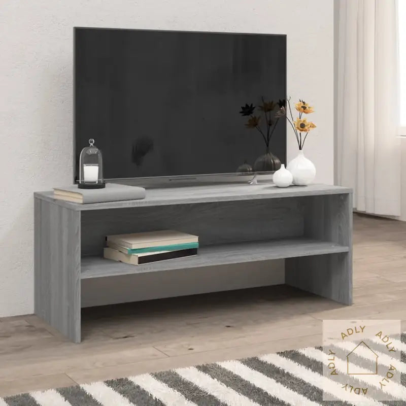 Tv-Benk Grå Sonoma 100X40X40 Cm Konstruert Tre