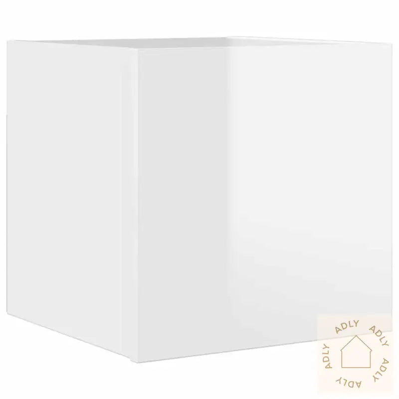 Vegghengt Tv-Benk Høyglans Hvit 30,5X30X30 Cm