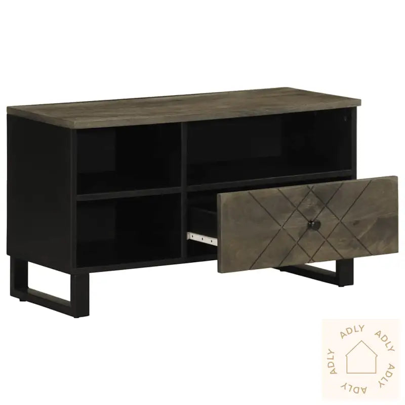 Tv-Benk Svart 80X33X46 Cm Heltre Mango